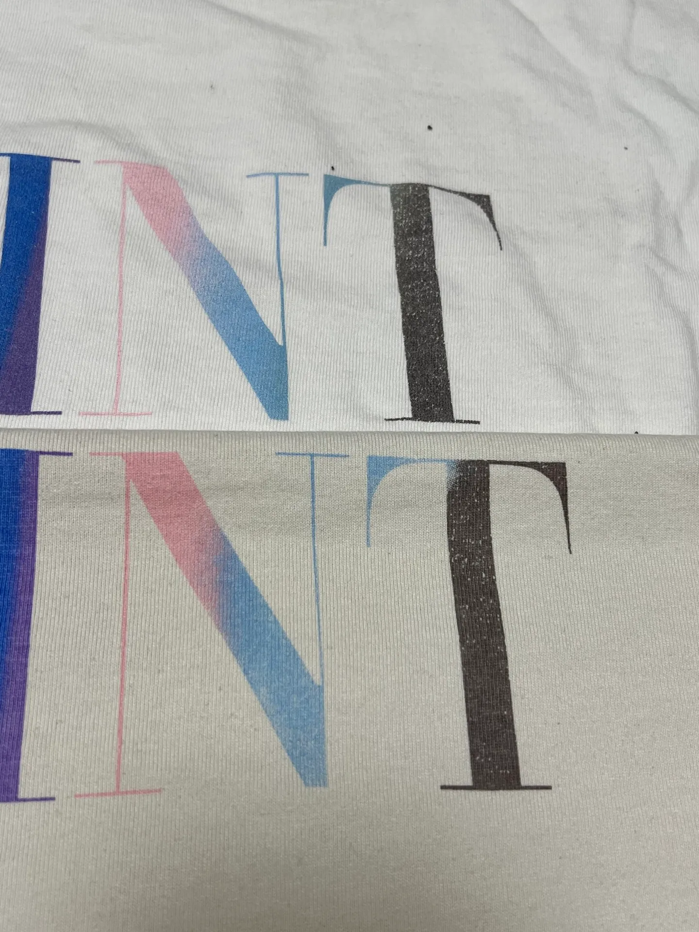 Printing proofing SAINT M×××××x RAINBOW SAINT SS TEE/WHT Rainbow SAINT LOGO/666 YEARS printed short sleeves off-white S-XL
